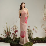 Women's Clothing Hanging Neck Big Bare Back A Word Loose Print Dress DJPT