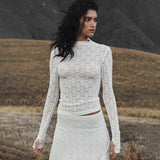 Women's Solid Color Round Lace Splicing Perspective Repair Body DJPT