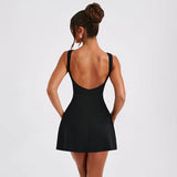 Summer 2025 New Sexy Bodydressed Short Dress Woman With Bare Waistcoat Base Dress DJPT