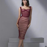 New Thai Trendy Sexy Tulle Design Sling Wrapped Thoracic Fish Bone To Close Thin Bag Of Hip Dress Dress Dress