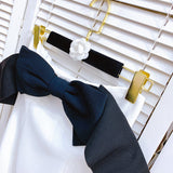 Same Hepburn Style Temperament Bow Spliced A Word Shoulder Bra Sweet Dress Dress Female C2#6582 DJPT