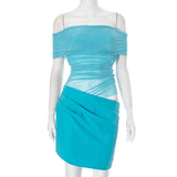 Women's Mesh Splicing Word To Get Skin-To-Body And Hip Dress DJPT