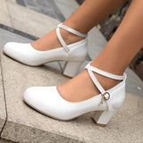 Shoes Spring And Autumn New Single Shoes Thick Heel High Heel Shoes Mary Jane Shoes Work Shoes Large Women's Shoes High Quality Shoes