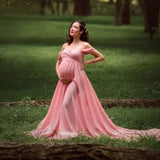 Women's Lace With Spinning Pregnant Women Floating Tail Fluttering Sleeves Photography Dress 1110 Maternity
