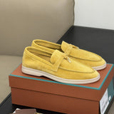 Loafers Women&Men's Shoes Leather Shoes Round Head Flat Floor Casual Shoes High Quality Shoes