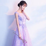 Dress Women 2025 New Purple Banquet Temperament Dress Female Dress Host Choral Performance Dress