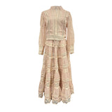 Court Retro Style 2025 Summer New Round-Neck Lantern Sleeve Shirt Plaster With Half-Dress Suit Woman