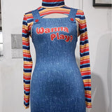 Sexy Sportswear Wish Burst Compact Print Halloween Women's Two Sets DJPT