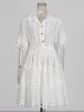 Romantic Style 2025 Summer New Collar Embroidered Lace Shirt With Elegant Half-Skirt Set