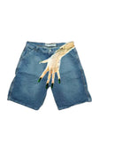 Hip-Hop Trend Pattern Print Denim Shorts Men's High Street Trendy Couple Casual Five-Point Pants DJPT