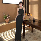 Bali Beach Beach Dress Women 2024 Summer New Sexy Bare Back Hanging Dress