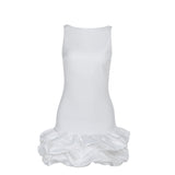 Spring 2025 New Short Skirt Famous Style Temperament Sexy Body Bubble Hem Waist Vest Mini Skirt DJPT
