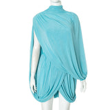 Women's Pure Color Elegant Folded High-End Smear Skirt Two-Piece DJPT