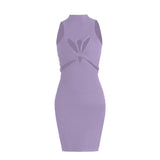 Spice Girl Wind 2025 Spring New Squeeze Twisted Knitted Sleeveless Vest-Packed Dress Woman