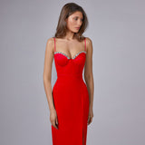 2025 Sexy Diamond-Studded Temperament Sling With Forked And Banded Dress Banquet Dress