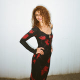 Women's Clothing Abstract Printing V Tie With High-Waisted Ass Long Skirt DJPT