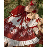 Design Strawberry Diary Elegant Temperament Op Lolita Lolita Dress Cloak Two-Piece Set 6321