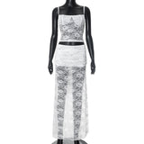 New Sexy Body Two-Piece Set Of Lace Perspective Sling Skirt DJPT