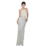 Bali Beach Beach Dress Women 2024 Summer New Sexy Bare Back Hanging Dress