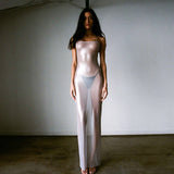 Women's Spring New Sleeveless Perspective Long High-Rise Spice Girl Dress DJPT