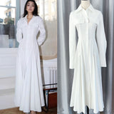Sanguan Light Luxury Niche 2025 Early Spring White Long-Sleeved Shirt Dress Slimming Dress Dress