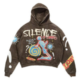 Fashion Vintage Skull Print Hoodie Y2k Couple Street Hoodie DJPT