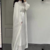 And Intellectual French-Style Collar Simple Fashion Lantern Sleeve Long Sleeve High-Waisted Long-Rise Skirt