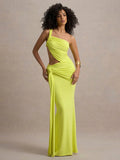 Women's Solid Color Irregular Side Ribbon Wears A Long Skirt DJPT