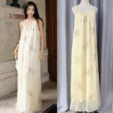 Zhao Sanguan The Same 2024 Flower Showback Dress Pure Fairy Gas U Neck Dress