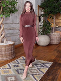 Eastern Muslims 2025 Autumn New Folding Dress Retro A Dress