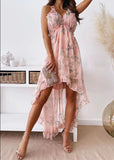 Summer New Fashion Sweet Temperament Fairy Printed Suspension Dress DJPT