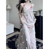 Beauty Three-Dimensional Flower Mesh Dress 2025 New Teen Temperament Sling Dress