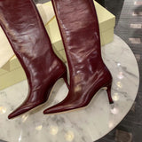 Leg Long Pointed High Cylinder Elastic Boots Super High And Knight Boots Size But Knee Thin Long Boots Woman High Quality Shoes