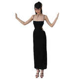 Slings Sexy Dew Fine Shiny Shiny Dress Summer Pure Breeze Hottie Senior Long Dress Girl DJPT