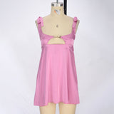 French Dress With Thoracic Dress With Smeared Skirt Slingy French Sling Dress