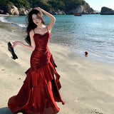 New French Temperament Famous High-End Sling Dress With Body Shape Banquet Dress Dress