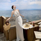 Bali Beach Beach Dress Women 2024 Summer New Sexy Bare Back Hanging Dress