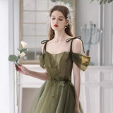 Dress Women 2025 New High-End Banquet Host Art Exam Engagement Slings Showing Thin Dress Fairy Bridesmaid Suit