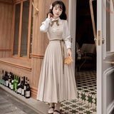 Design Haitang Whisper China Fenghan Element College Wind Coat Shirt Sling Skirt Set 6705