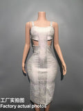 Women's Clothing Sexy Bare Back Sling Bag Hip Dress Banquet Temperament French High-End Feel Bandage Dress