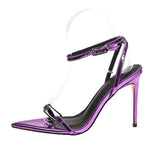 French High Heel Sandals Women Hot High Heel Elegant Charming Purple Fashion High High Quality Shoes