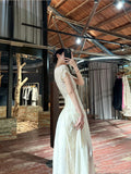 Beautiful Dress French Temperament High-End Feeling Super Good-Looking Niche Do Not Hit The Waist White Lace Dress