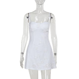 Summer 2025 New Fashion Dress Sexy Three-Dimensional Flower Suspension Dress DJPT