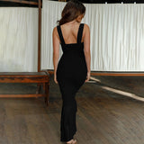 Spring And Summer Slings Splicing Dress Stylish Sexy Tatry Folded Fishtail FD9738 HZ0628