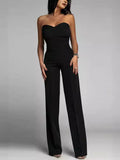 And Summer New Women's New Sexy Body Repair Bra Straight Jumpsuit DJPT
