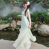 Stitching Dress Women's New V-Neck Bragy Beach Sling Skirt