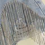 Hot Fashion Lady Shorts Hole Tuxed Chain Sexy Denim Shorts Female DJPT