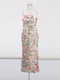 Flower-Screate High-Level Embroidered Flower Braped Fishtail Dress 2025 New Female Summer Dress