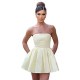 Street Style Tset Bra Shredded Flower Bow A Swing Dress Ins Net Red Same-Body Waist Skirt DJPT