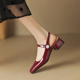 Size Shoe Bag Behind The Empty Sandals Woman New Square Light Mouth Buckle Heel Shoes Women's Shoes High Quality Shoes